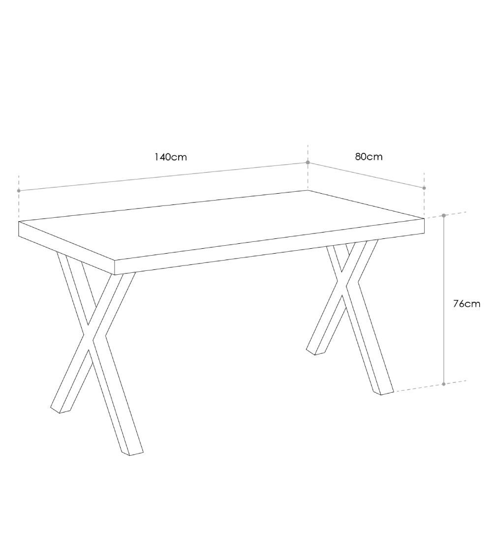 Mesa de comedor industrial DAREK pata X