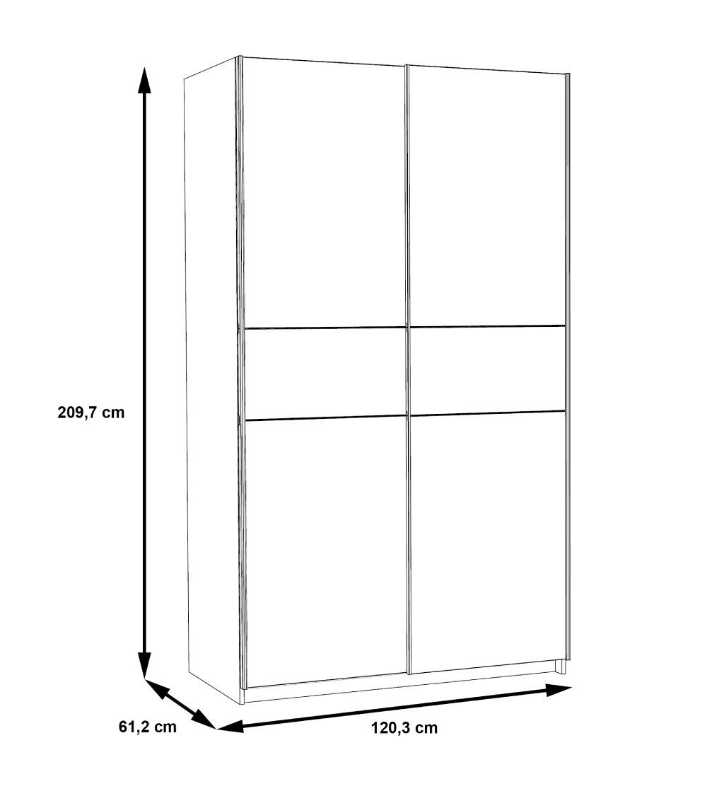 Armario puertas correderas Winter (120 cm ancho) | Cambia Tus Muebles Armario puertas correderas Winter (120 cm ancho) | Cambia Tus Muebles