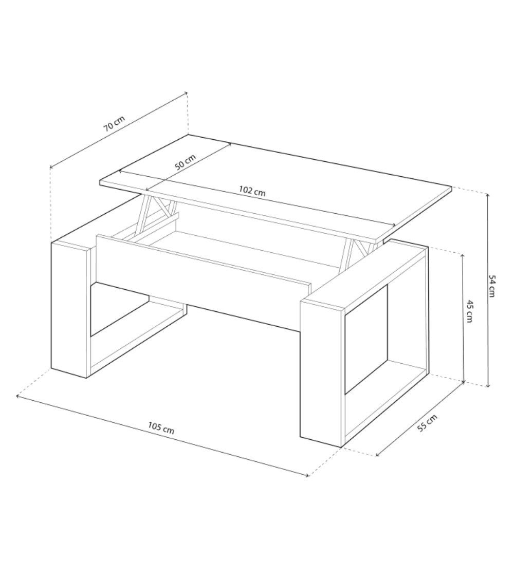 Mesa centro elevable KEILA