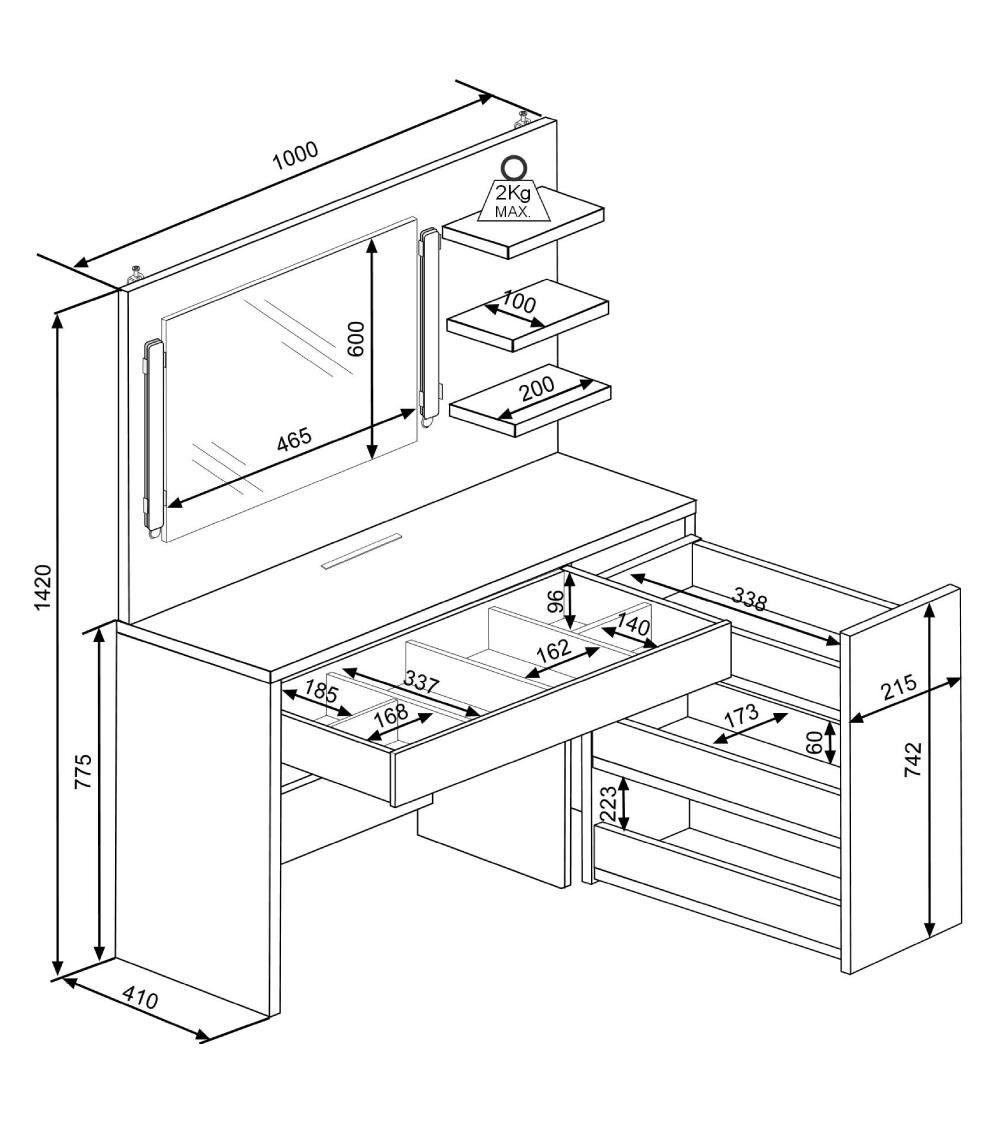 Tocador con espejo GRACE Tocador con espejo GRACE