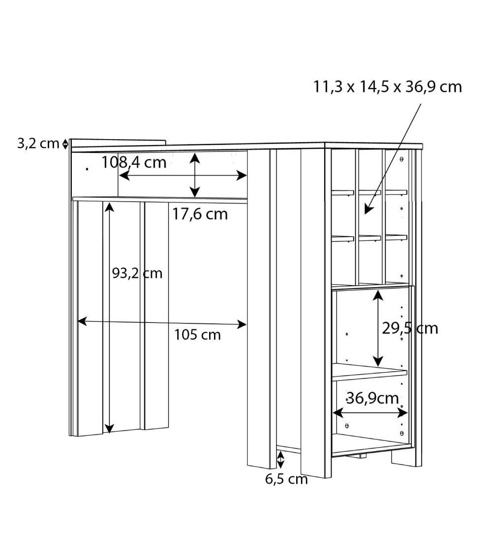 Mueble bar con barra HARALD