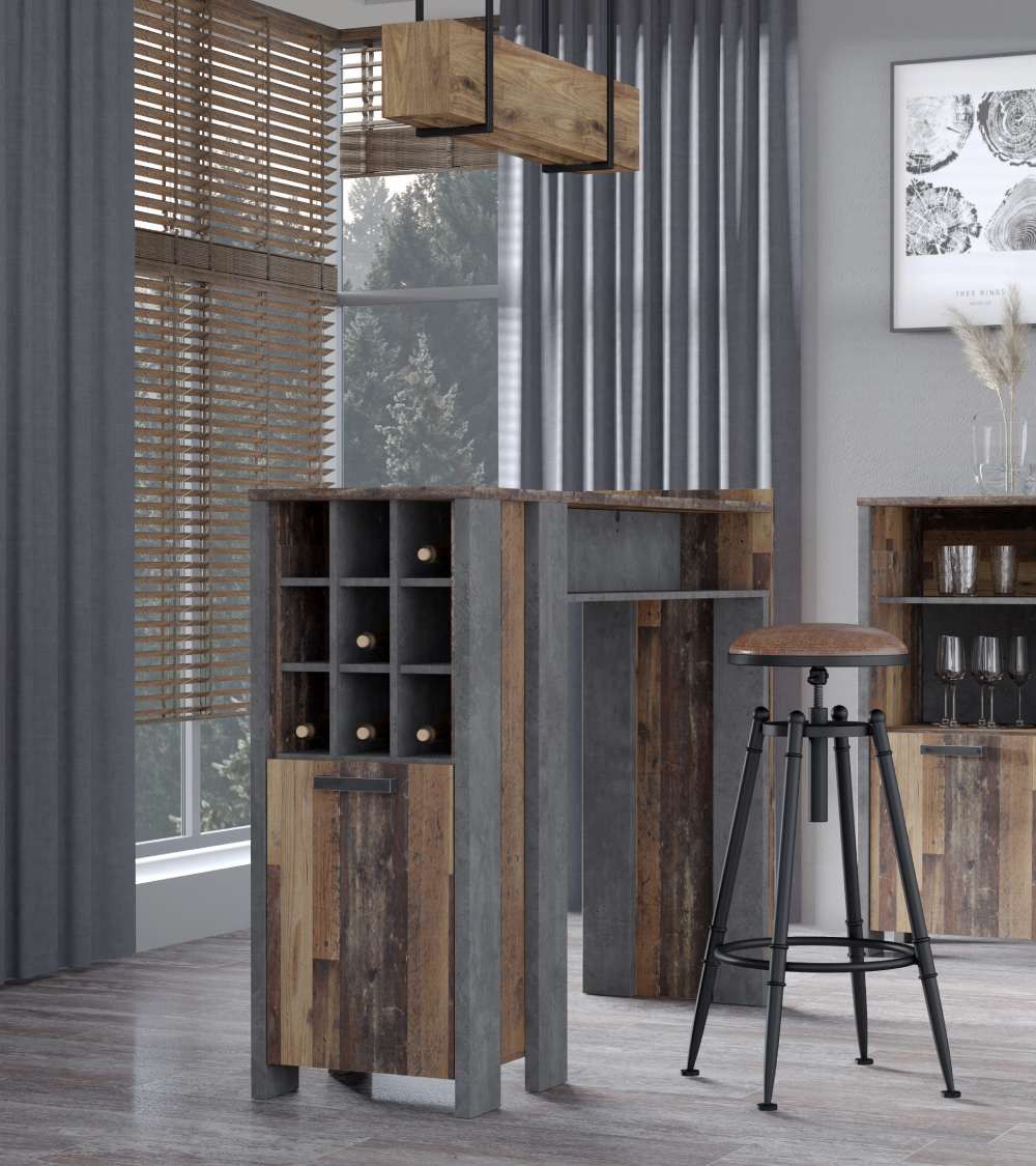 Mueble bar con barra HARALD