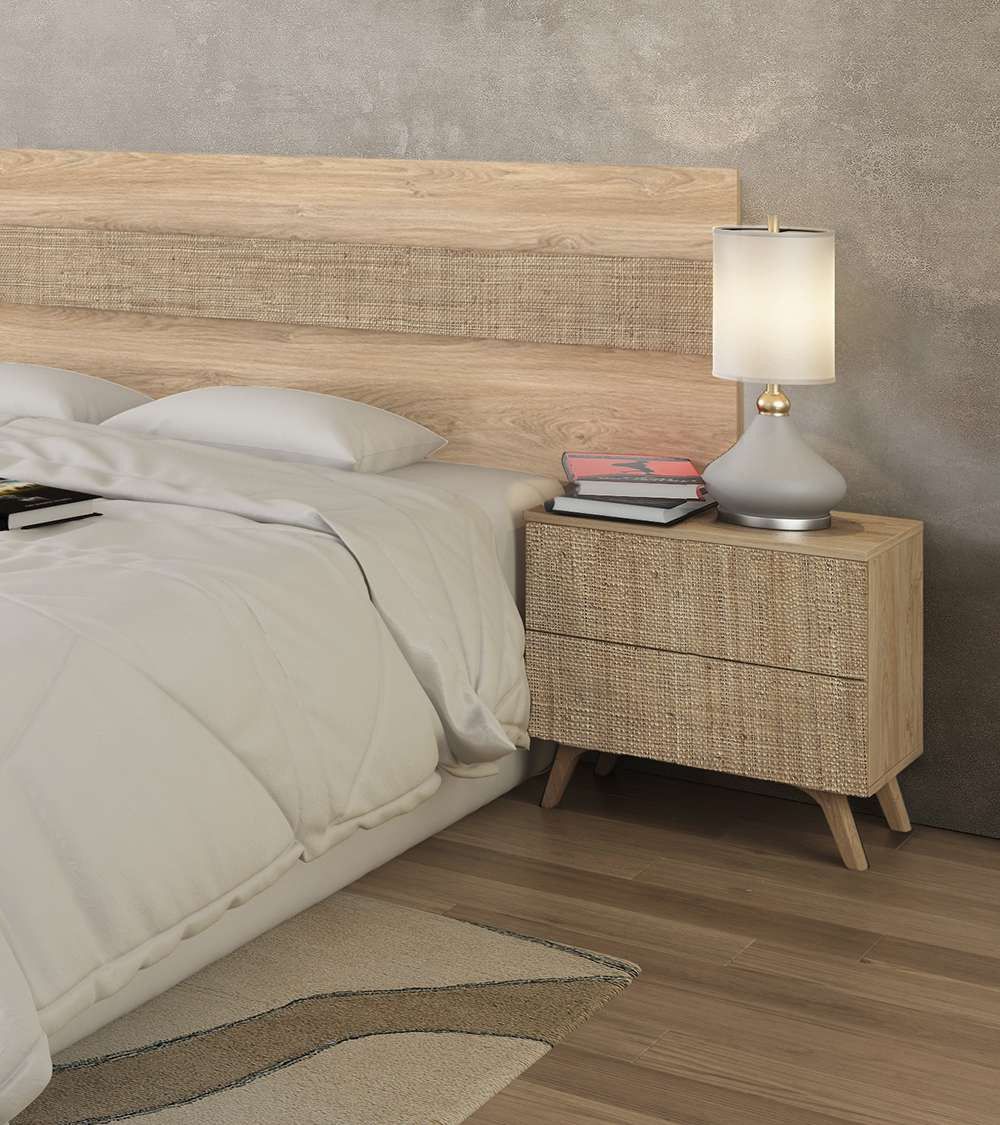 Mesita de noche 2 cajones LOREN