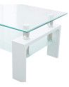 Mesa de centro Kendra - Mesa de centro de cristal y madera