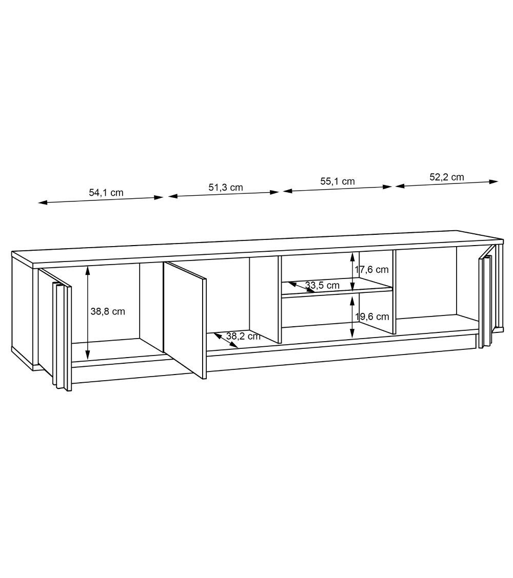 Mueble TV 220 cm SIGRID | Cambia Tus Muebles