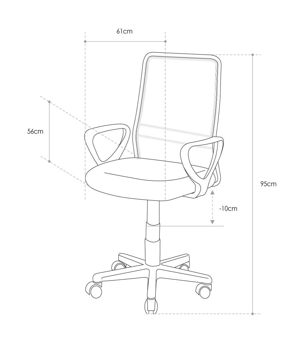 Silla de escritorio tapizada Maya, con tejido 3D
