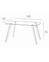 Mesa comedor de cristal REKA 140x80 cm
