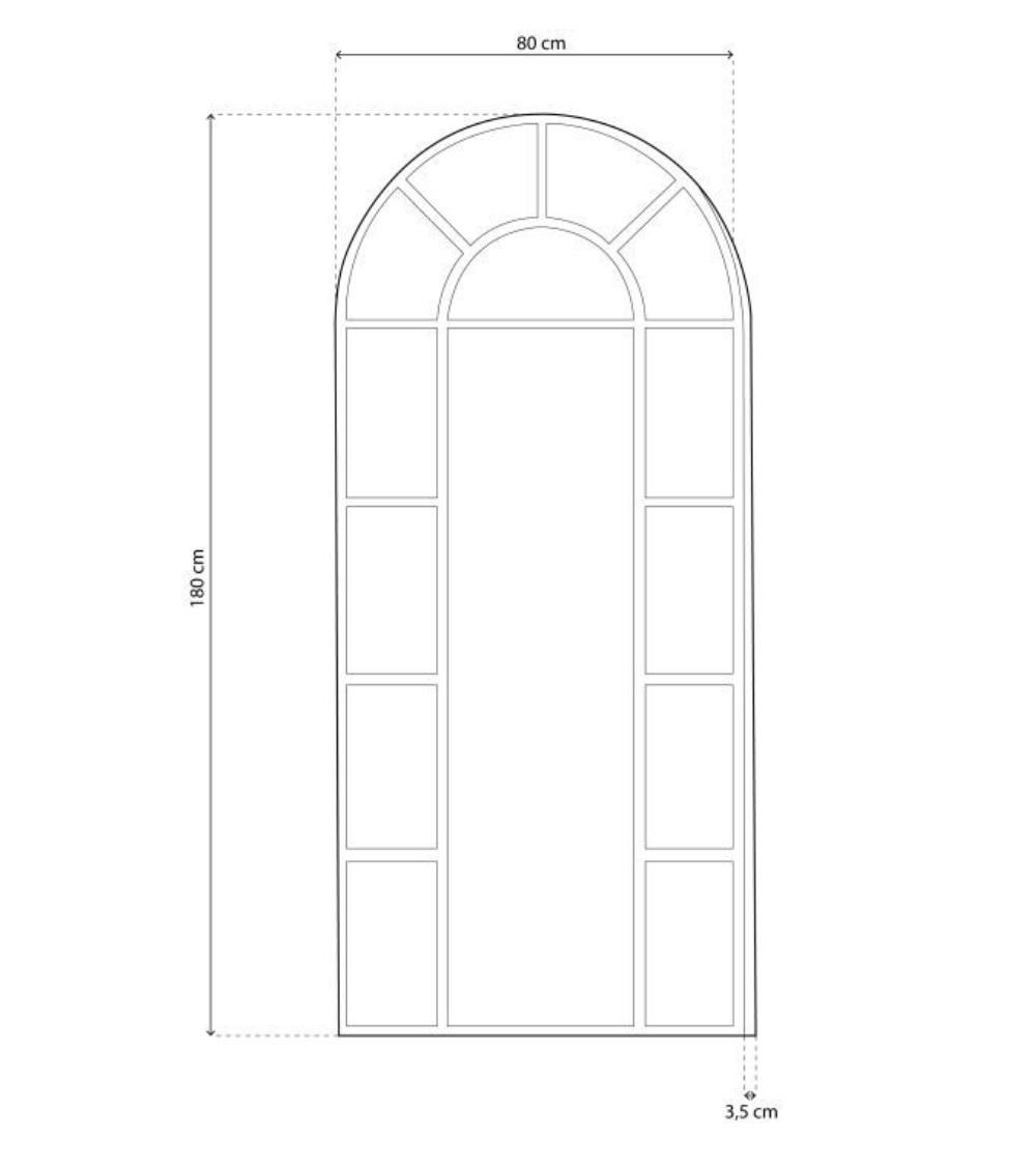 Espejo alto tipo ventana con arco CALIPSO