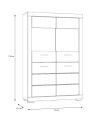 Vitrina de 4 puertas blanca SNOW