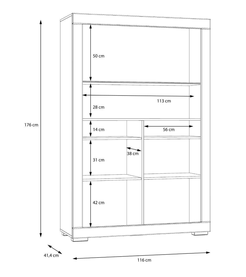 Vitrina de 4 puertas blanca SNOW