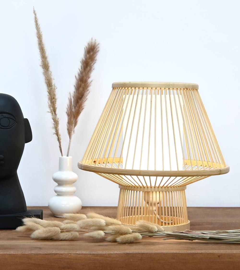 Lámpara de mesa de bambú AGATHA