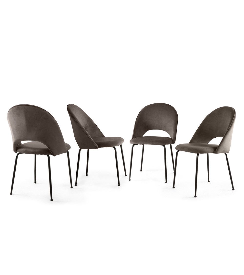 Pack 4 sillas terciopelo CECILE