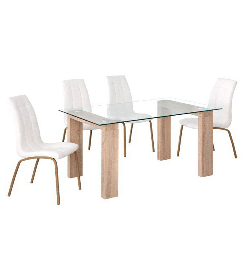 Pack 4 sillas de comedor tapizadas MABEL