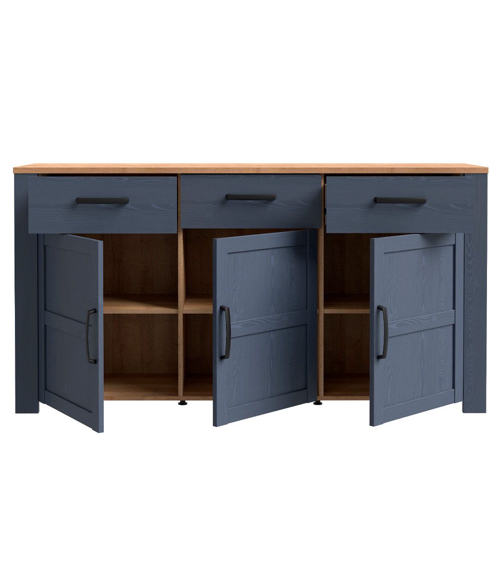 Aparador 3 puertas y 3 cajones ODIN azul marino