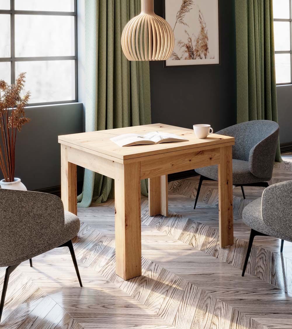 Mesa de comedor cuadrada extensible LUTER