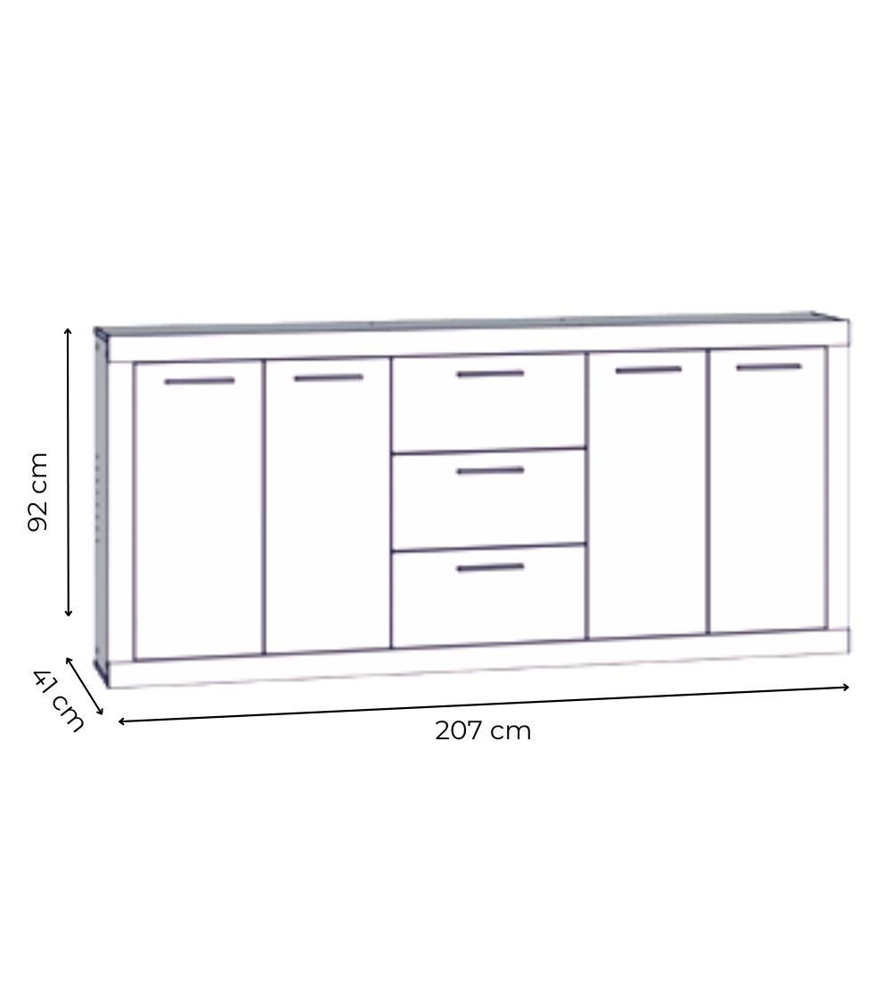 Aparador 3 cajones 4 puertas FEIZ