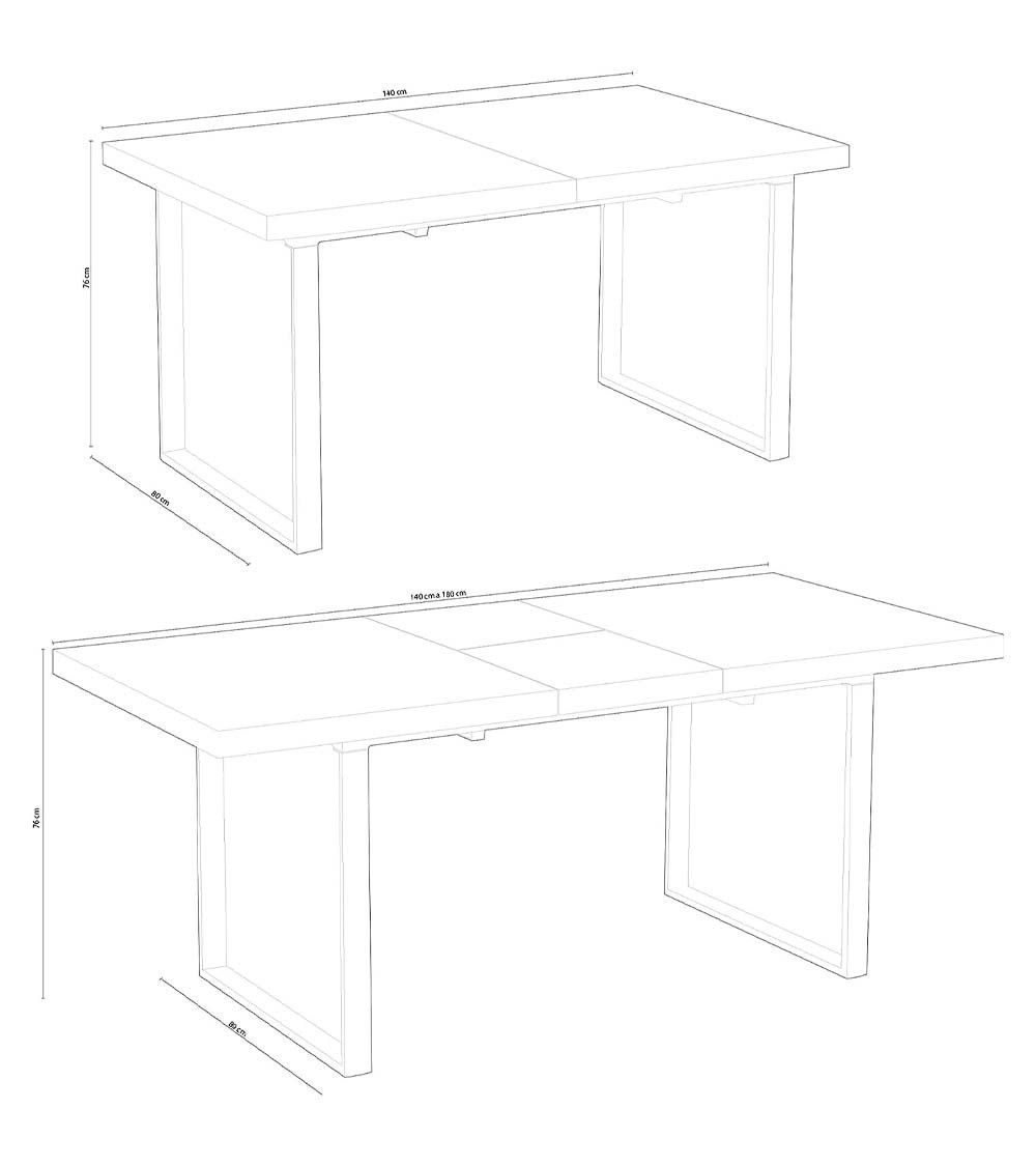 Mesa comedor extensible industrial DAREK Mesa comedor extensible industrial DAREK