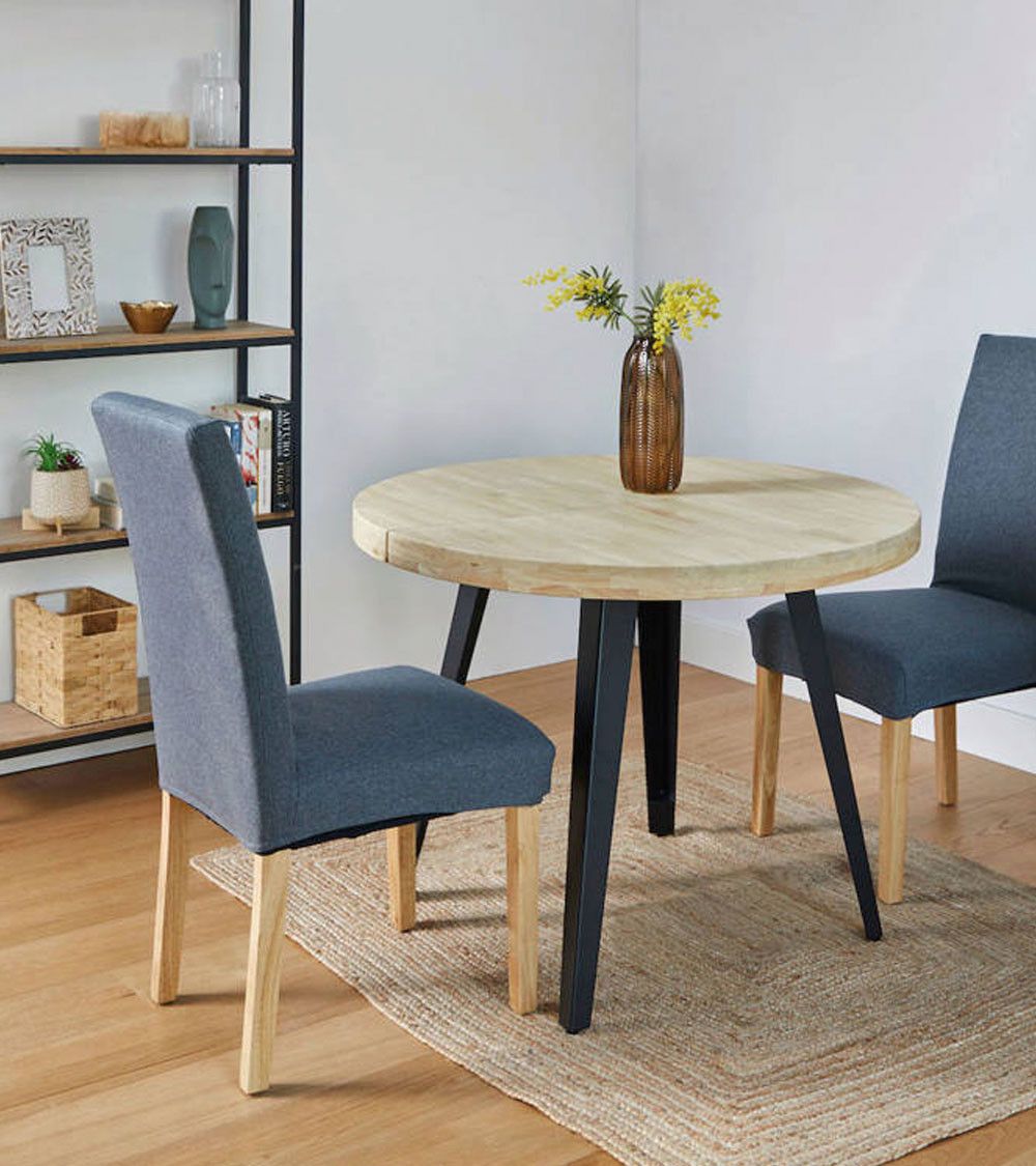 Mesa comedor redonda extensible industrial SKADI Mesa comedor redonda extensible industrial SKADI