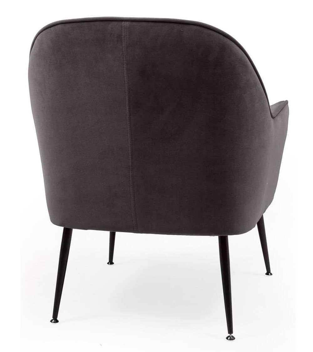 Butaca de terciopelo AMBERES con pata negra o dorada | Cambia Tus Muebles